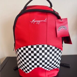 Sprayground Rogue Racer DLXSV Red and Black Racing Backpack
